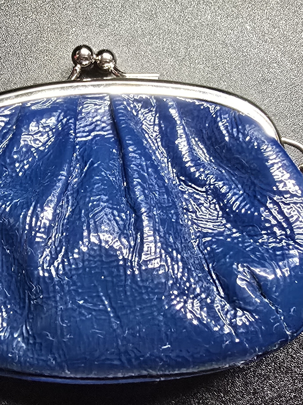 Coach Patent Leather Blue Women's Clutch Coin Purse - Shiny Blue Frame Bag